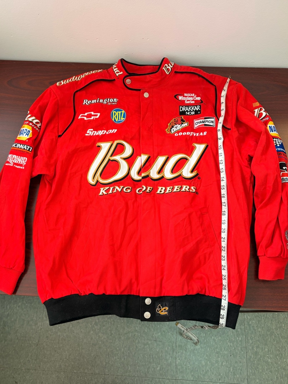 Chase Authentics Vintage Red Budweiser Racing Jacket